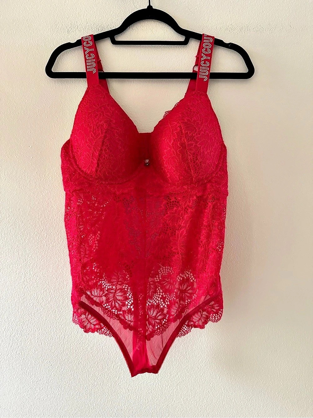 Juicy Couture Sexy Lace Bodysuit Teddy in Red Size 2X